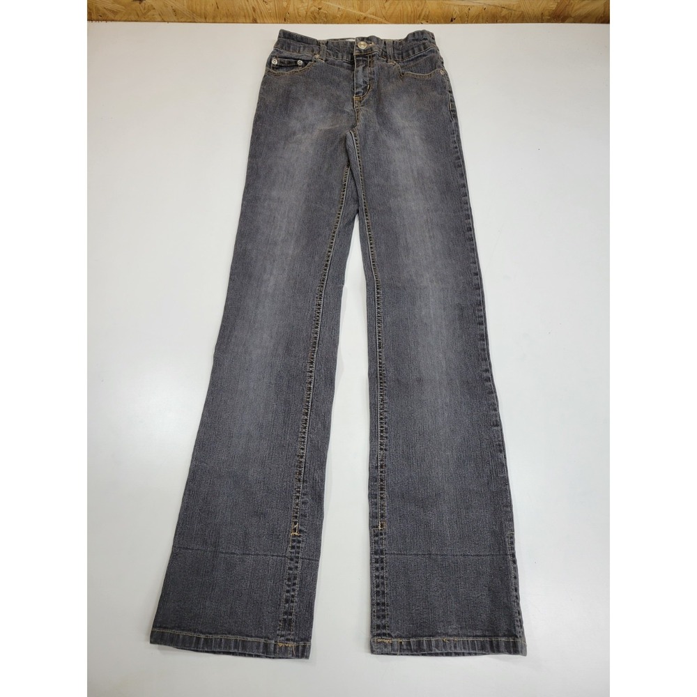 Xhilaration Womens Gray Denim Jeans Size 12 Bootcut Stretch Mid Rise Casual...
